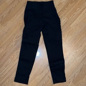 Side Zipper Black Pants